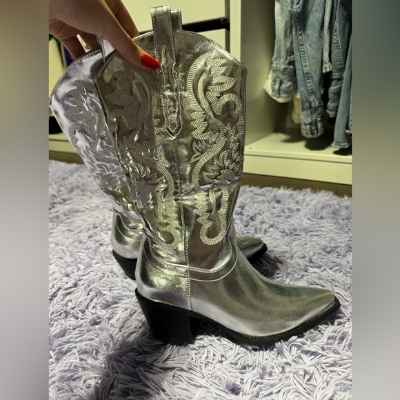 METALLIC SILVER WOMEN'S cowboy boots - Picture 5 of 9